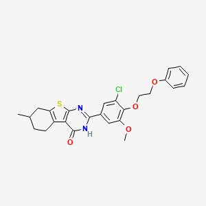 molecular formula C26H25ClN2O4S B4015749 2-[3-chloro-5-methoxy-4-(2-phenoxyethoxy)phenyl]-7-methyl-5,6,7,8-tetrahydro[1]benzothieno[2,3-d]pyrimidin-4(3H)-one 