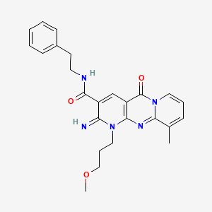 molecular formula C25H27N5O3 B4015751 2-imino-1-(3-methoxypropyl)-10-methyl-5-oxo-N-(2-phenylethyl)-1,5-dihydro-2H-dipyrido[1,2-a:2',3'-d]pyrimidine-3-carboxamide 
