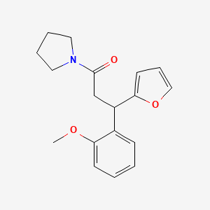 molecular formula C18H21NO3 B4015758 1-[3-(2-furyl)-3-(2-methoxyphenyl)propanoyl]pyrrolidine 
