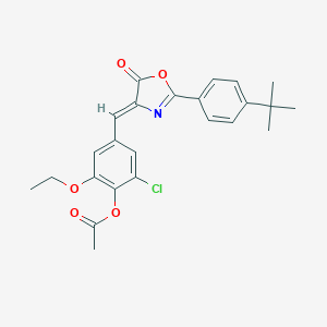 molecular formula C24H24ClNO5 B401576 [4-[(Z)-[2-(4-tert-butylphenyl)-5-oxo-1,3-oxazol-4-ylidene]methyl]-2-chloro-6-ethoxyphenyl] acetate 