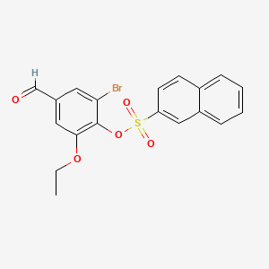 molecular formula C19H15BrO5S B4015776 2-bromo-6-ethoxy-4-formylphenyl 2-naphthalenesulfonate 