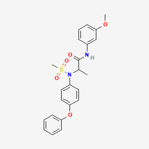 molecular formula C23H24N2O5S B4015781 N~1~-(3-methoxyphenyl)-N~2~-(methylsulfonyl)-N~2~-(4-phenoxyphenyl)alaninamide 