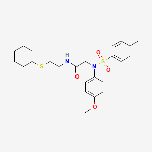 molecular formula C24H32N2O4S2 B4015804 N~1~-[2-(cyclohexylthio)ethyl]-N~2~-(4-methoxyphenyl)-N~2~-[(4-methylphenyl)sulfonyl]glycinamide 