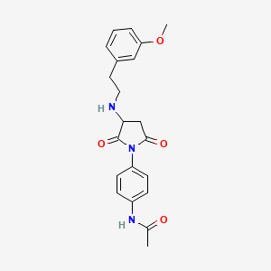 molecular formula C21H23N3O4 B4015813 N-[4-(3-{[2-(3-methoxyphenyl)ethyl]amino}-2,5-dioxo-1-pyrrolidinyl)phenyl]acetamide 