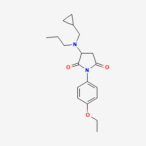 molecular formula C19H26N2O3 B4015824 3-[(cyclopropylmethyl)(propyl)amino]-1-(4-ethoxyphenyl)-2,5-pyrrolidinedione 