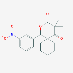 molecular formula C18H21NO5 B4015838 4,4-dimethyl-1-(3-nitrophenyl)-2-oxaspiro[5.5]undecane-3,5-dione 