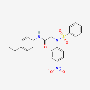 molecular formula C22H21N3O5S B4015855 N~1~-(4-ethylphenyl)-N~2~-(4-nitrophenyl)-N~2~-(phenylsulfonyl)glycinamide 
