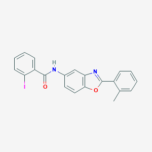2-iodo-N-[2-(2-methylphenyl)-1,3-benzoxazol-5-yl]benzamide