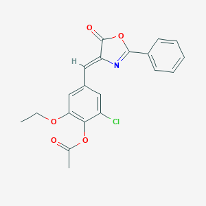 2-chloro-6-ethoxy-4-[(5-oxo-2-phenyl-1,3-oxazol-4(5H)-ylidene)methyl]phenyl acetate