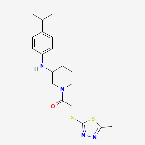 molecular formula C19H26N4OS2 B4015894 N-(4-isopropylphenyl)-1-{[(5-methyl-1,3,4-thiadiazol-2-yl)thio]acetyl}-3-piperidinamine 