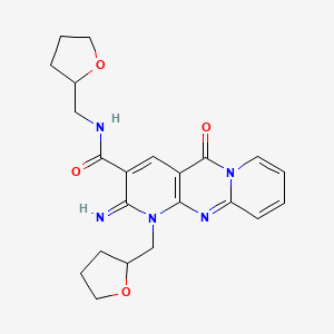 molecular formula C22H25N5O4 B4015915 2-imino-5-oxo-N,1-bis(tetrahydro-2-furanylmethyl)-1,5-dihydro-2H-dipyrido[1,2-a:2',3'-d]pyrimidine-3-carboxamide 