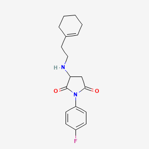 molecular formula C18H21FN2O2 B4015921 3-{[2-(1-cyclohexen-1-yl)ethyl]amino}-1-(4-fluorophenyl)-2,5-pyrrolidinedione 