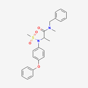 molecular formula C24H26N2O4S B4015959 N~1~-benzyl-N~1~-methyl-N~2~-(methylsulfonyl)-N~2~-(4-phenoxyphenyl)alaninamide 