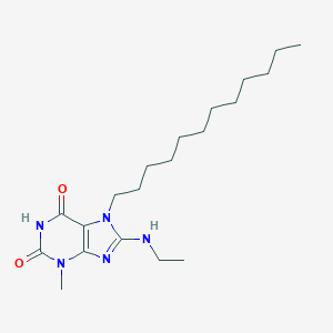 molecular formula C20H35N5O2 B401596 7-dodecyl-8-(ethylamino)-3-methyl-3,7-dihydro-1H-purine-2,6-dione 