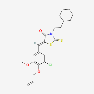 molecular formula C22H26ClNO3S2 B4015985 5-[4-(allyloxy)-3-chloro-5-methoxybenzylidene]-3-(2-cyclohexylethyl)-2-thioxo-1,3-thiazolidin-4-one 