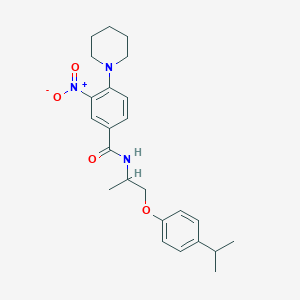 molecular formula C24H31N3O4 B4015997 N-[2-(4-isopropylphenoxy)-1-methylethyl]-3-nitro-4-(1-piperidinyl)benzamide 