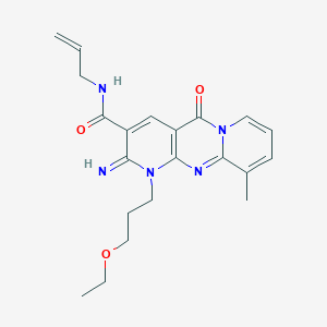 molecular formula C21H25N5O3 B4016003 N-allyl-1-(3-ethoxypropyl)-2-imino-10-methyl-5-oxo-1,5-dihydro-2H-dipyrido[1,2-a:2',3'-d]pyrimidine-3-carboxamide 
