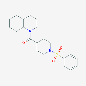 molecular formula C21H30N2O3S B4016007 1-{[1-(phenylsulfonyl)-4-piperidinyl]carbonyl}decahydroquinoline 
