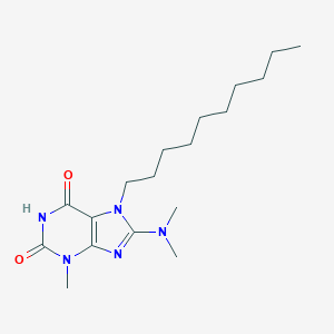 molecular formula C18H31N5O2 B401601 7-decyl-8-(dimethylamino)-3-methyl-3,7-dihydro-1H-purine-2,6-dione 