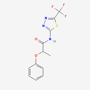 molecular formula C12H10F3N3O2S B4016018 2-phenoxy-N-[5-(trifluoromethyl)-1,3,4-thiadiazol-2-yl]propanamide 