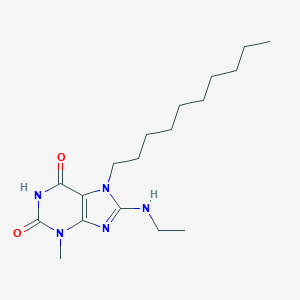molecular formula C18H31N5O2 B401603 7-Decyl-8-ethylamino-3-methyl-3,7-dihydro-purine-2,6-dione 