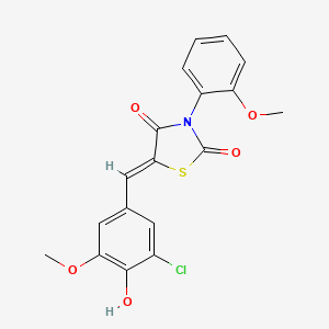 molecular formula C18H14ClNO5S B4016038 5-(3-chloro-4-hydroxy-5-methoxybenzylidene)-3-(2-methoxyphenyl)-1,3-thiazolidine-2,4-dione 