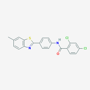 molecular formula C21H14Cl2N2OS B401604 2,4-dichloro-N-[4-(6-methyl-1,3-benzothiazol-2-yl)phenyl]benzamide CAS No. 288310-15-6