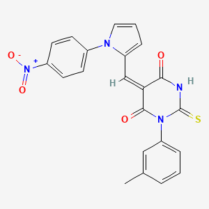 molecular formula C22H16N4O4S B4016048 1-(3-methylphenyl)-5-{[1-(4-nitrophenyl)-1H-pyrrol-2-yl]methylene}-2-thioxodihydro-4,6(1H,5H)-pyrimidinedione 