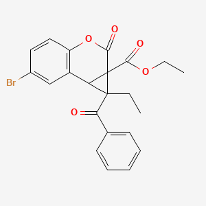ethyl 1-benzoyl-6-bromo-1-ethyl-2-oxo-1,7b-dihydrocyclopropa[c]chromene-1a(2H)-carboxylate