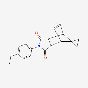 molecular formula C19H19NO2 B4016052 4'-(4-ethylphenyl)-4'-azaspiro[cyclopropane-1,10'-tricyclo[5.2.1.0~2,6~]decane]-8'-ene-3',5'-dione 