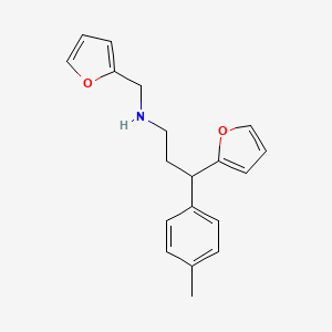 molecular formula C19H21NO2 B4016058 (2-furylmethyl)[3-(2-furyl)-3-(4-methylphenyl)propyl]amine 