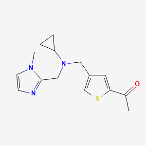 molecular formula C15H19N3OS B4016074 1-[4-({cyclopropyl[(1-methyl-1H-imidazol-2-yl)methyl]amino}methyl)-2-thienyl]ethanone 