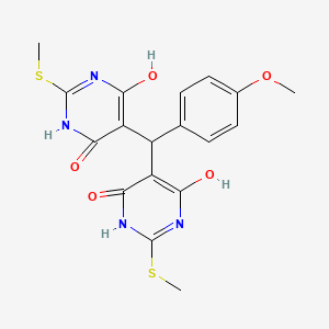 5,5'-[(4-methoxyphenyl)methylene]bis[2-(methylthio)-4,6-pyrimidinediol]