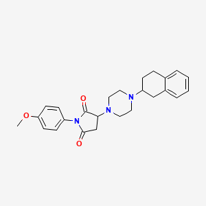 molecular formula C25H29N3O3 B4016093 1-(4-methoxyphenyl)-3-[4-(1,2,3,4-tetrahydro-2-naphthalenyl)-1-piperazinyl]-2,5-pyrrolidinedione 