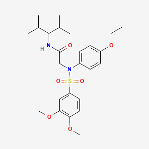 molecular formula C25H36N2O6S B4016121 N~2~-[(3,4-dimethoxyphenyl)sulfonyl]-N~2~-(4-ethoxyphenyl)-N~1~-(1-isopropyl-2-methylpropyl)glycinamide 