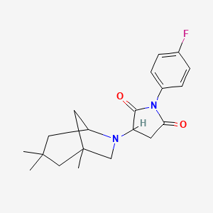 molecular formula C20H25FN2O2 B4016135 1-(4-fluorophenyl)-3-(1,3,3-trimethyl-6-azabicyclo[3.2.1]oct-6-yl)-2,5-pyrrolidinedione 