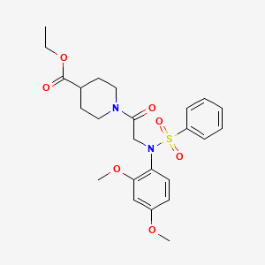 molecular formula C24H30N2O7S B4016163 ethyl 1-[N-(2,4-dimethoxyphenyl)-N-(phenylsulfonyl)glycyl]-4-piperidinecarboxylate 