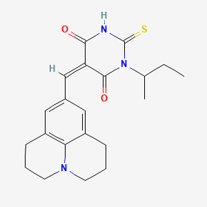 molecular formula C21H25N3O2S B4016171 1-sec-butyl-5-(2,3,6,7-tetrahydro-1H,5H-pyrido[3,2,1-ij]quinolin-9-ylmethylene)-2-thioxodihydro-4,6(1H,5H)-pyrimidinedione 