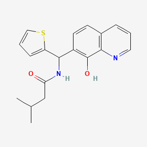 molecular formula C19H20N2O2S B4016176 N-[(8-hydroxy-7-quinolinyl)(2-thienyl)methyl]-3-methylbutanamide 