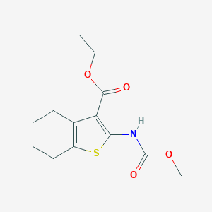 molecular formula C13H17NO4S B401619 Ethyl 2-[(methoxycarbonyl)amino]-4,5,6,7-tetrahydro-1-benzothiophene-3-carboxylate CAS No. 328262-36-8