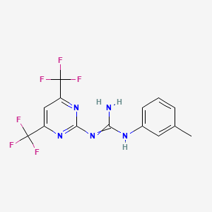 molecular formula C14H11F6N5 B4016197 N-[4,6-bis(trifluoromethyl)-2-pyrimidinyl]-N'-(3-methylphenyl)guanidine 