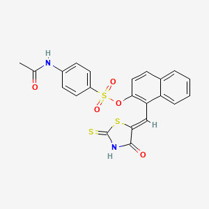 molecular formula C22H16N2O5S3 B4016202 1-[(4-oxo-2-thioxo-1,3-thiazolidin-5-ylidene)methyl]-2-naphthyl 4-(acetylamino)benzenesulfonate 