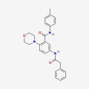 molecular formula C26H27N3O3 B4016223 N-(4-methylphenyl)-2-(4-morpholinyl)-5-[(phenylacetyl)amino]benzamide 