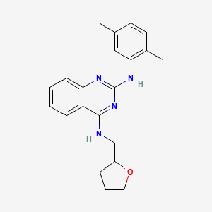 molecular formula C21H24N4O B4016234 N~2~-(2,5-dimethylphenyl)-N~4~-(tetrahydro-2-furanylmethyl)-2,4-quinazolinediamine 