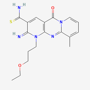 molecular formula C18H21N5O2S B4016248 1-(3-ethoxypropyl)-2-imino-10-methyl-5-oxo-1,5-dihydro-2H-dipyrido[1,2-a:2',3'-d]pyrimidine-3-carbothioamide 