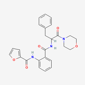 molecular formula C25H25N3O5 B4016250 N-[2-({[1-benzyl-2-(4-morpholinyl)-2-oxoethyl]amino}carbonyl)phenyl]-2-furamide 