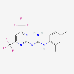 molecular formula C15H13F6N5 B4016266 N-[4,6-bis(trifluoromethyl)-2-pyrimidinyl]-N'-(2,4-dimethylphenyl)guanidine 