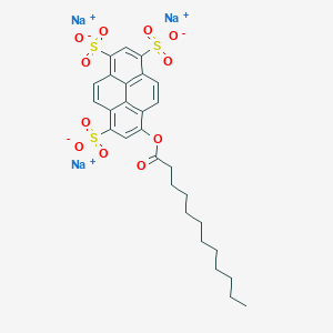 molecular formula C28H29Na3O11S3 B040163 8-十二烷酰氧基芘-1,3,6-三磺酸三钠盐 CAS No. 115787-85-4