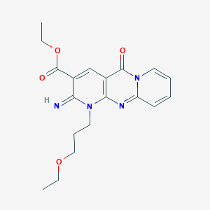 molecular formula C19H22N4O4 B4016303 ethyl 1-(3-ethoxypropyl)-2-imino-5-oxo-1,5-dihydro-2H-dipyrido[1,2-a:2',3'-d]pyrimidine-3-carboxylate CAS No. 510762-90-0
