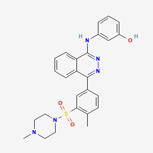 molecular formula C26H27N5O3S B4016308 3-[(4-{4-methyl-3-[(4-methyl-1-piperazinyl)sulfonyl]phenyl}-1-phthalazinyl)amino]phenol 